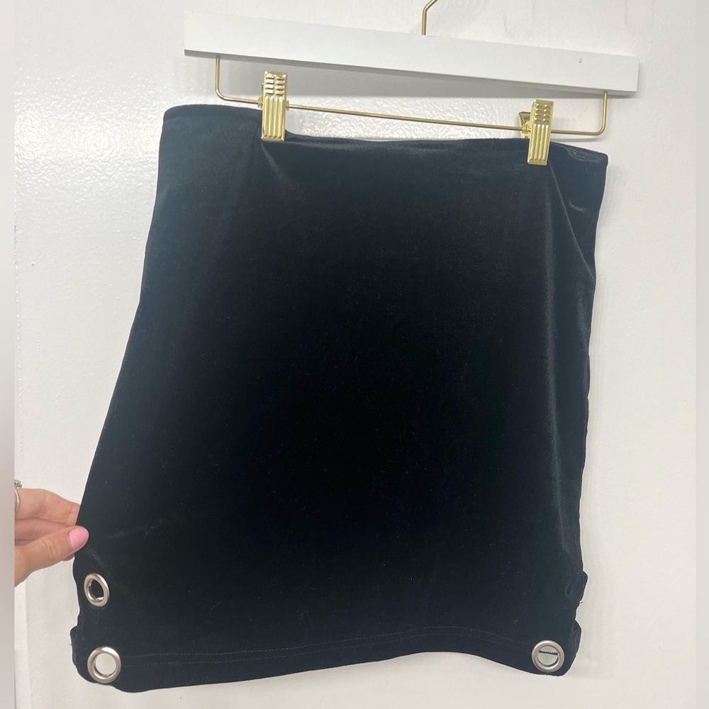 Urban Outfitters Velvet Black Mini Skirt